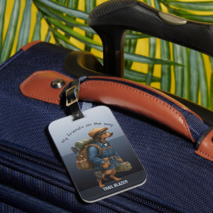 Dachshund Trail Blazer Hiker Personalized  Luggage Tag