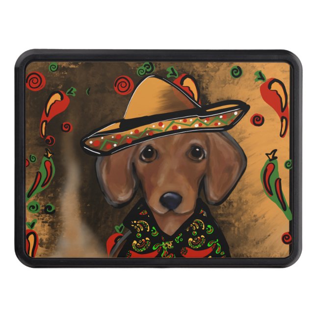 Dachshund        trailer hitch cover (Front)