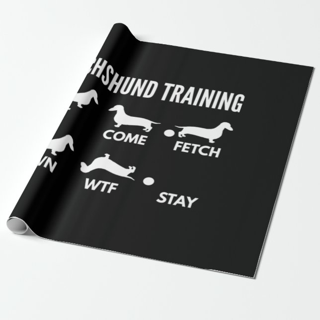 Dachshund Training Dachshund Dog Wrapping Paper (Unrolled)