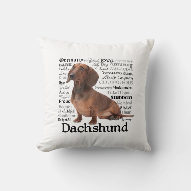 Dachshund Traits Pillow (Front)