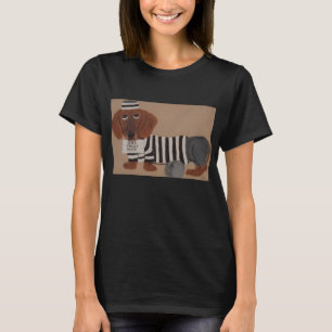 Dachshund Treat Thief Jailbird T-Shirt