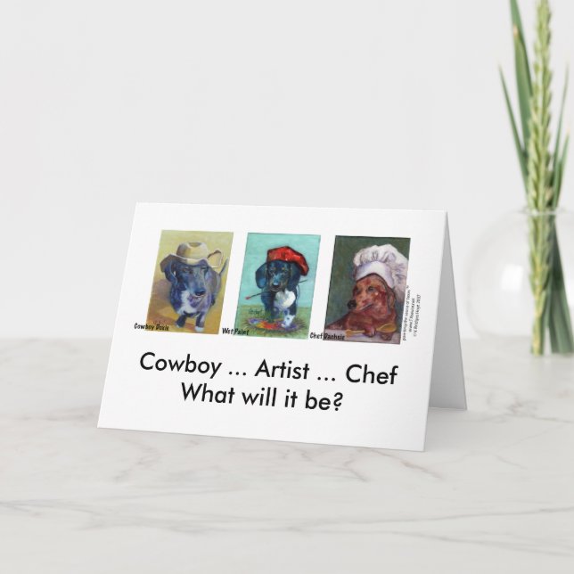 Dachshund Trio graduation card (Front)
