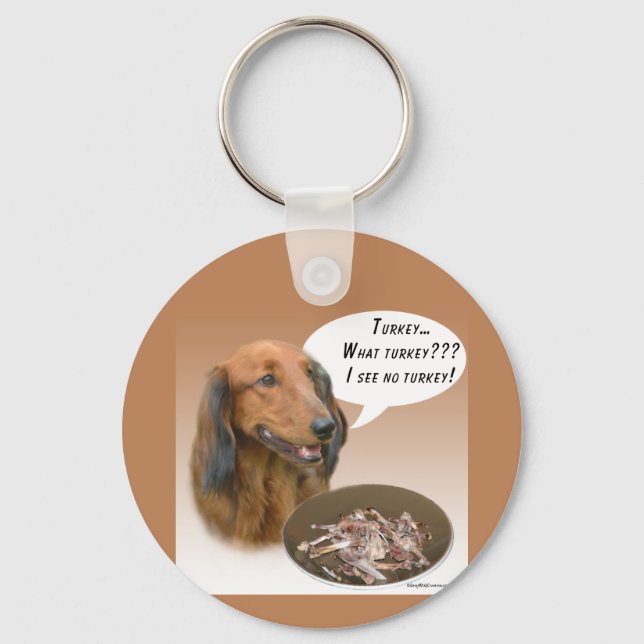 Dachshund Turkey Keychain (Front)
