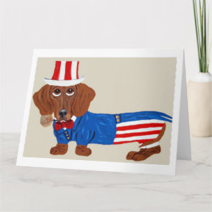 Dachshund Uncle Sam Invitation