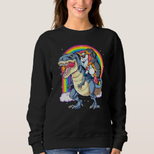 Dachshund Unicorn Dinosaur T Rex Kids Girls Rainbo Sweatshirt