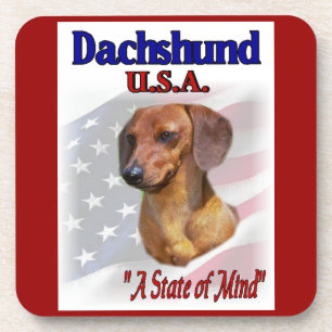 Dachshund USA Coaster
