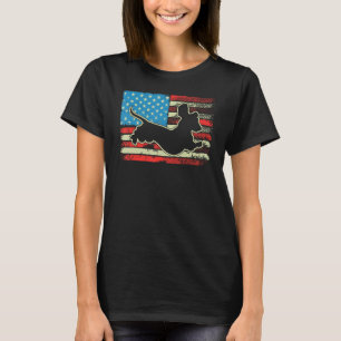 Dachshund USA Flag Doxie Weiner Dog 4th of July Pa T-Shirt