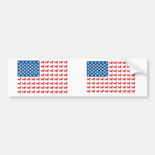Dachshund USA Patriotic Flag Bumper Sticker