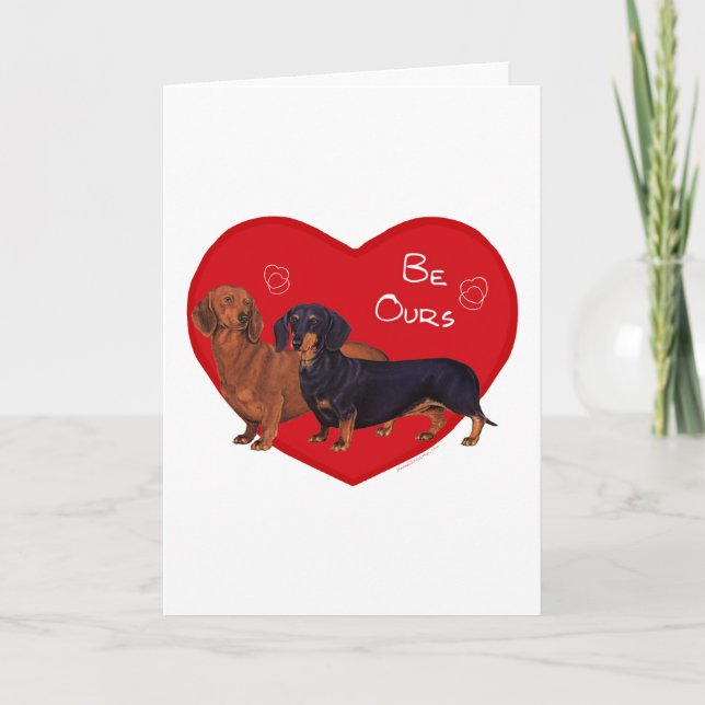 Dachshund Valentine Holiday Card (Front)