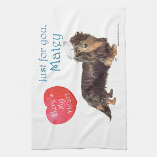 Dachshund Valentine Kitchen Towel