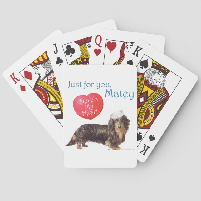 Dachshund Valentine Playing Cards (Back)
