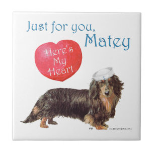 Dachshund Valentine Tile