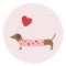 Dachshund Valentine, Valentine's Day Pink and Red