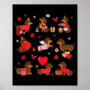 Dachshund Valentines Cute Dog Wiener Dog Love  Poster