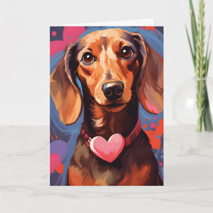 Dachshund Valentines day Card