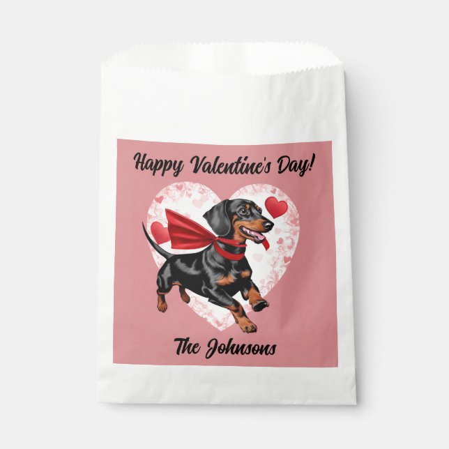 Dachshund Valentine's Day Favour Bags (Front)