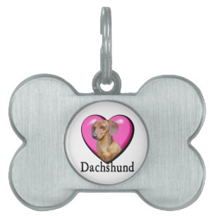 Dachshund Valentines Day Pet ID Tag