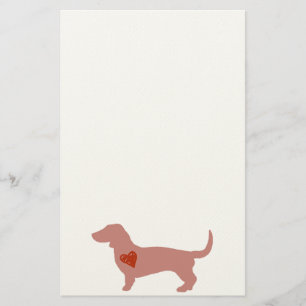 Dachshund Valentine's Day Stationery