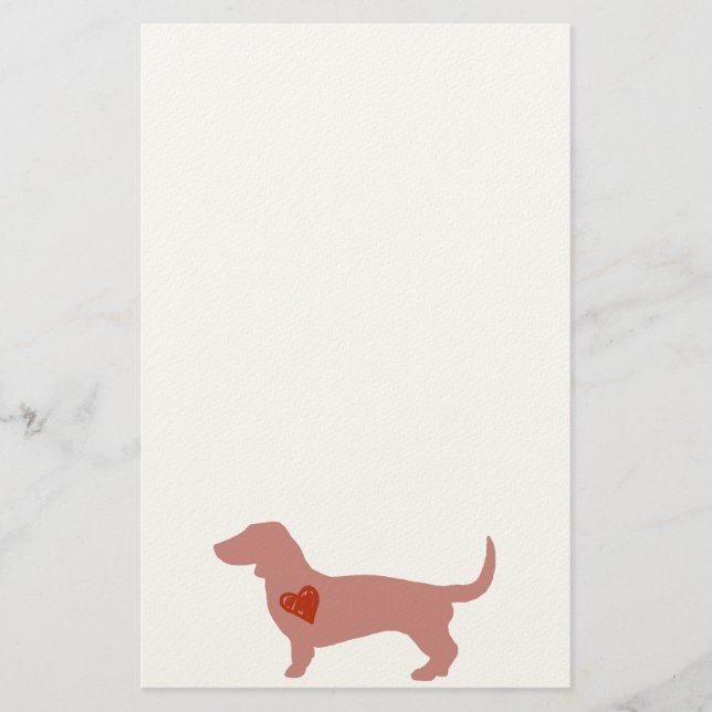 Dachshund Valentine's Day Stationery (Front)