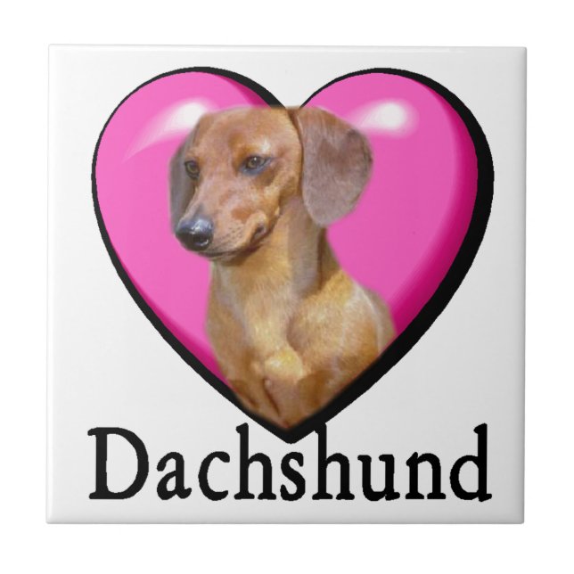 Dachshund Valentines Day Tile (Front)