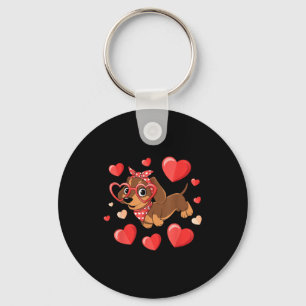 Dachshund Valentines Day Wiener Dog Lover Weenie H Keychain