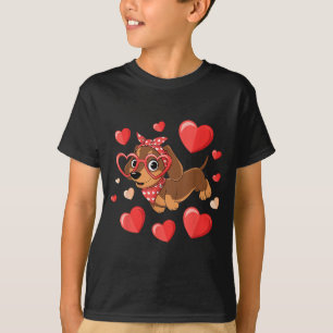 Dachshund Valentines Day Wiener Dog Lover Weenie H T-Shirt