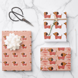 Dachshund Valentine's Day  Wrapping Paper Sheet
