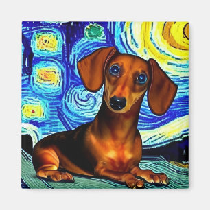 Dachshund Van Gogh Magnet