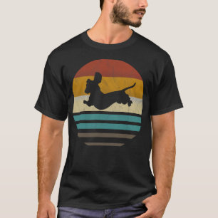 Dachshund Vintage Silhouette 60s 70s Retro Grunge T-Shirt