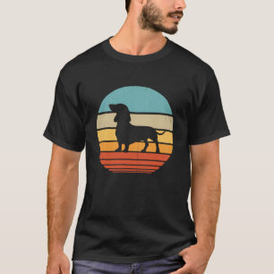 Dachshund Vintage Silhouette Retro Gifts Dog Lover T-Shirt