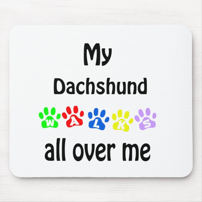 Dachshund Walks Design Mouse Pad (Front)