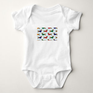 dachshund-wallpaper baby bodysuit