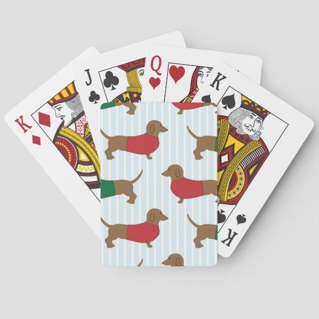 dachshund-wallpaper playing cards (Back)