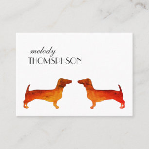 Dachshund Watercolor Custom Business Card
