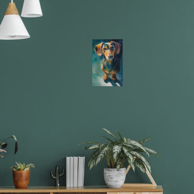 Dachshund watercolor portrait poster (Living Room 1)