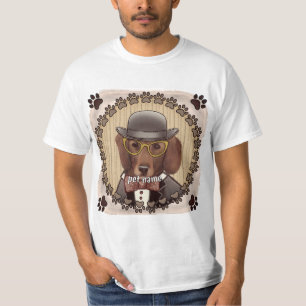 Dachshund wearing glasses t-shirt