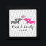 Dachshund Wedding Gift Keepsake Personalized  Gift Box<br><div class="desc">For your dachshund-themed wedding, think about charming wiener dog favours, doxie wedding decoration, sausage dog bridal shower decor or even gifts and gift wrap supplies for the dachshund-loving bride and groom. Ensure your guests leave with a tail-wagging memory of your special day! 🐾🎉 These sweet dachshund gifts and doxie goods...</div>