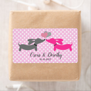 Dachshund Wedding Gift Tag Labels Personalize  