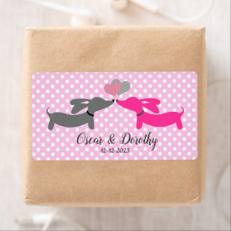 Dachshund Wedding Gift Tag Labels Personalize  