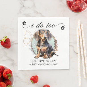 Dachshund Wedding Napkins With Dogs Photo