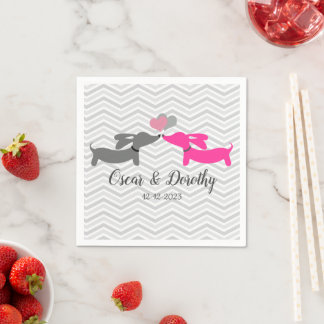 Dachshund Wedding Personalized Doxie Napkins