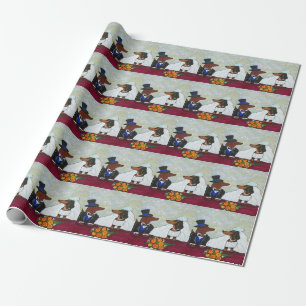 Dachshund Wedding Wrapping Paper