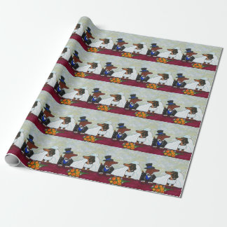 Dachshund Wedding Wrapping Paper