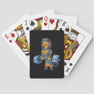 Dachshund Weightlifting Fitness Gym Playing Cards