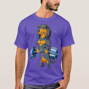 Dachshund Weightlifting Funny Deadlift Men Gym T-Shirt