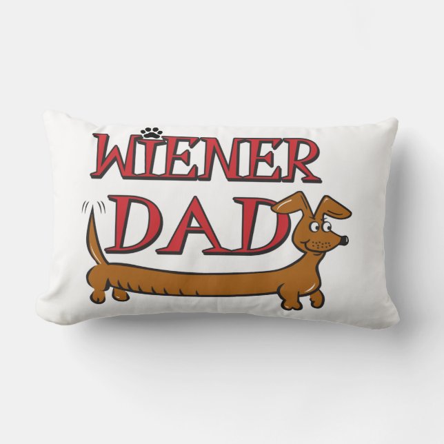 Dachshund Weiner Dad Lumbar Pillow (Front)