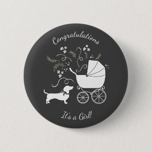 Dachshund Weiner Dog Baby Shower 2 Inch Round Button
