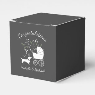 Dachshund Weiner Dog Baby Shower Gender Neutral Favor Box