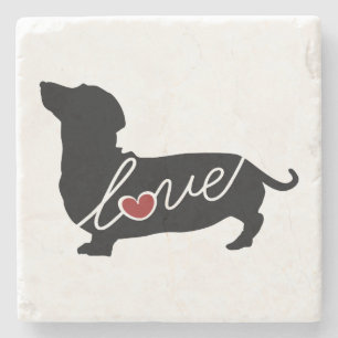 Dachshund "Weiner Dog" Love Stone Coaster