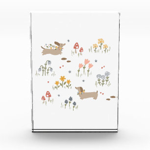 Dachshund Weiner Dog Lovers Wildflower Wall Art Photo Block
